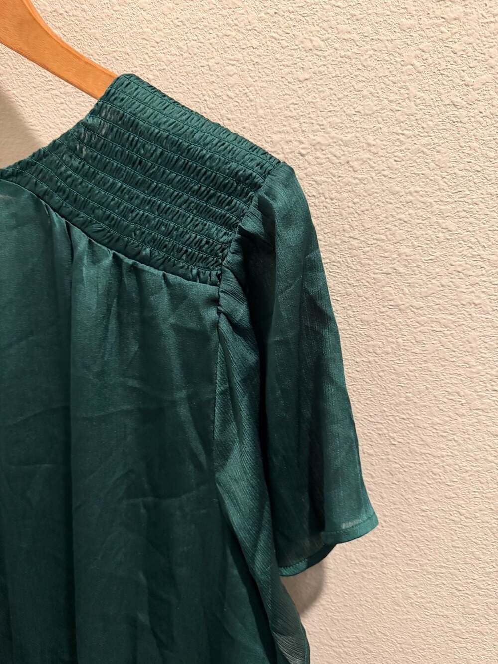 Old Navy Women's Green Smocked Shoulder Short Sleeve Dress XXL - Picture 7 of 10